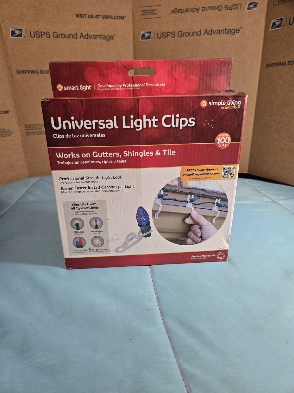 100 Universal Light Clips! Simple Living Solutions For Gutters, Shingles & Tile
